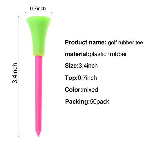 Crestgolf-Cojin-de-Goma-de-Golf-Duradero-Camisetas-de-Manga-Larga-Camisetas-de-Golf-de-plastico-Multicolores-Practicas-Profesionales-de-Golf-de-Color-Aleatorio-para-golfistas-Paquete-de-50-Piezas