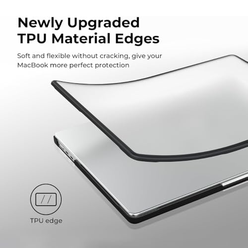 Image of TechTrendz Compatible with MacBook Air 13 inch Case 2025 2024-2022 M4 M3 M2 A3113 A2681 Cover, Anti-Cracking, Anti-Fingerprint Hard Shell Soft TPU Bumper PC for Air 13.6 inch Case Cover, Frosted Black