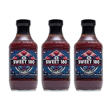 Plowboys Sweet 180 BBQ Sauce Competition Quality Barbecue Sauce with Mild Heat Award-Winning KCBS Chicken, Ribs & Pork Sauce Sweet 180, Pack of 3