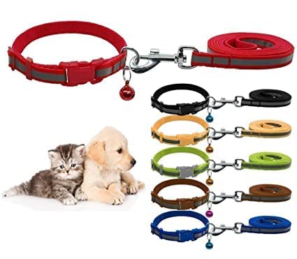 Woofy Pet Reflective 10 MM Leash and Collar for Puppy Set Split Ring Connecter with Bell and Heavy Hook for Cats and Dogs (Multicolor) 1 Pcs Pack (B0C3DG5WCX) Amazon Price History, Amazon Price Tracker