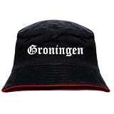 sostex Chapeau de pêche Groningen - Écriture allemande - Chapeau de pêcheur noir, Noir , XL