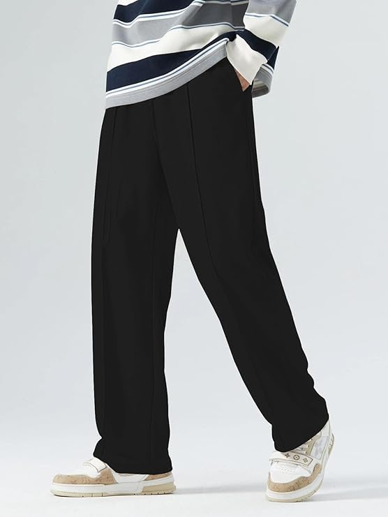 Image of SAVAYO Men's Wide Leg Flared Track Pants | Korean Style Loose Fit Baggy Trousers | Multicolor Relaxed Fit Joggers Casual | Streetwear Bootcut Loungewear