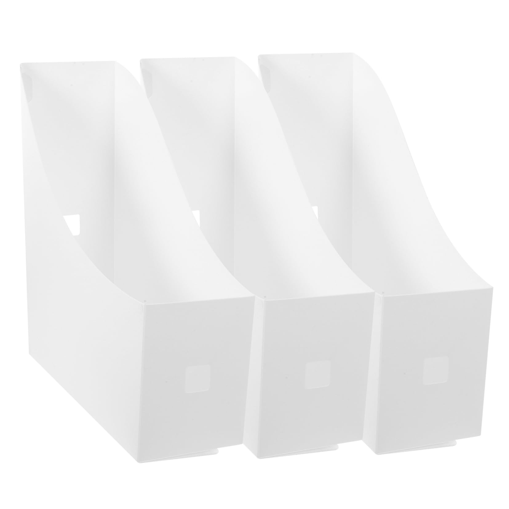 HOMSFOU 3Pcs Magazine File Holders Multi Function Desktop File Organizers for Office and Home Corrugated Material for Clutter Workspace Storage