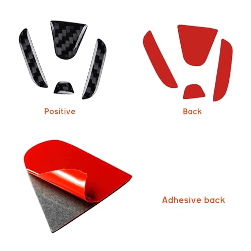 Image of Bilisin Compatible with Rear Tailgate Insert Emblem Logo Carbon Fiber Emblem Badge Decal Cover Trim with Strong Adhesive for Honda CRV 2012-2017 Black