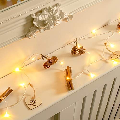 GloBrite Guirlande lumineuse à 20 LED en forme de pomme de pin - Fonctionne avec piles - Décoration de Noël festive d'intérieur ou d'extérieur - Décoration pour sapin de Noël, mariage, mur, jardin Cover