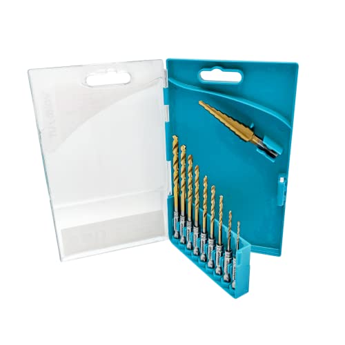 YOKOCUT 10Pcs HSS Hex Shank Drill Bit Set Titanium Drill Bit Set 1.5mm-5mm Quick Change | HSS Step Bit 4-12mm 6 YOKOCUT 10Pcs HSS Hex Shank Drill Bit Set Titanium Drill Bit Set 1.5mm-5mm Quick Change | HSS Step Bit 4-12mm - Image 6