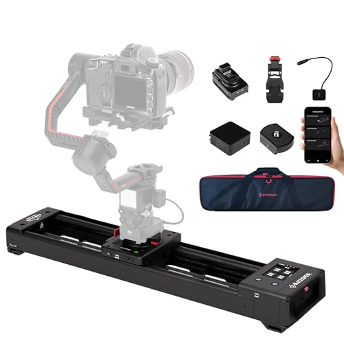 IFOOTAGE Shark Slider Nano II-660(66cm) Curseur de Caméra Motorisé,Contrôle par Écran Tactile Mobile App/IPS,Enregistrement Panoramique à...