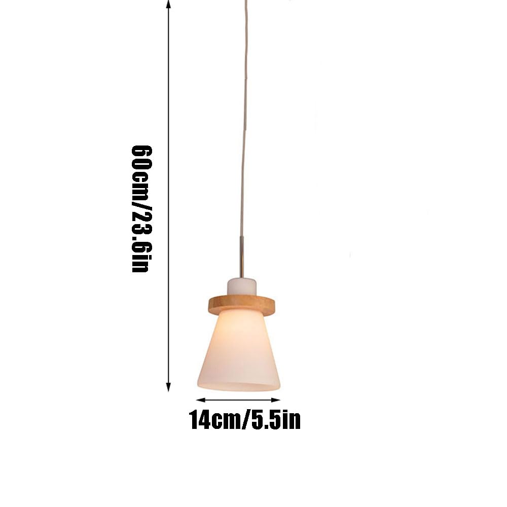 Nowoczesne szklane lampy wiszące, drewniany uchwyt na lampę, oświetlenie wiszące, z wysokiej jakości drewnianą lampą sufitową do jadalni, kawiarni, oprawy oświetleniowe, kropla 1 żyrandol