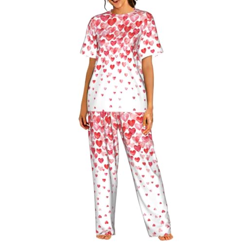 Ensemble de détente 2 pièces femme pyjama doux manches courtes