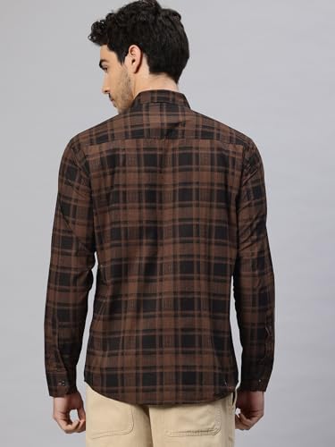 Image of Majestic Man Men's Pure Cotton Checkered Slim Fit Casual Shirt - Full Sleeve | Trendy & Comfortable