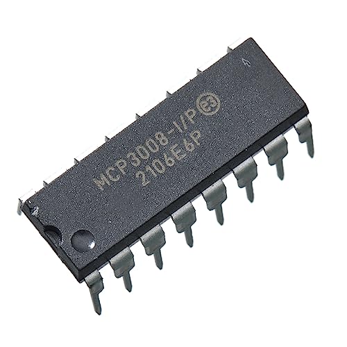 2pcs MCP3008-I/P MCP3008 MCP 8-Channel 10-Bit A/D Converters with SPI Serial Interface 2.7V,DIP-16.2
