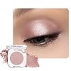 Sombra de ojos color crema champán, sombra de ojos brillante dorada clara con purpurina metálica para piel madura, ligera, mezclable, brillo sutil, a prueba de arrugas, veganas y sin crueldad animal