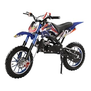 Dirt Bike Kids Ride On Motorcycle, 50cc 2-Stroke Gas Powered Motorcycle, ‌Petrol Motorbike, Off Road Dirt Bikes for Kids and Adults Motocross, Mini Bike Motor Cross for Ages 8+ Children (Blue)