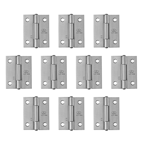Adiyer 10-Pack 304 Stainless Steel Folding Butt Hinges Home Furniture Hardware Door Hinge Small Hinges For Wooden Boxes Lid Jewelry Box Crafts(38Mm X 30.5Mm X 1Mm) #TOP15