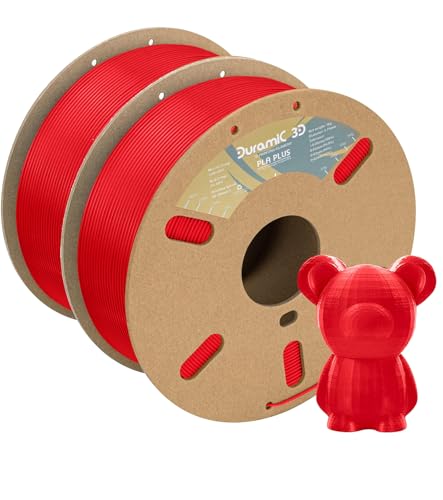 Image of DURAMIC 3D PLA+ Printer Filament 1.75mm PLA Plus Neatly 2Kg Spools | PLA Pro Tougher and Stronger, Dimensional Accuracy Probability + /- 0.02mm 2Pack Red