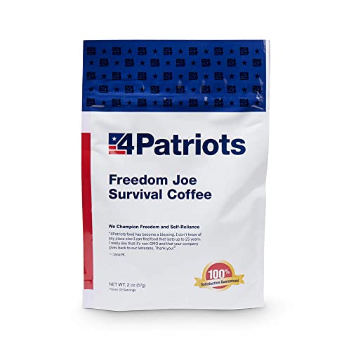 4Patriots Freedom Joes Survival Coffee: Tasty Long-Lasting Emergency Instant Coffee 30 Servings