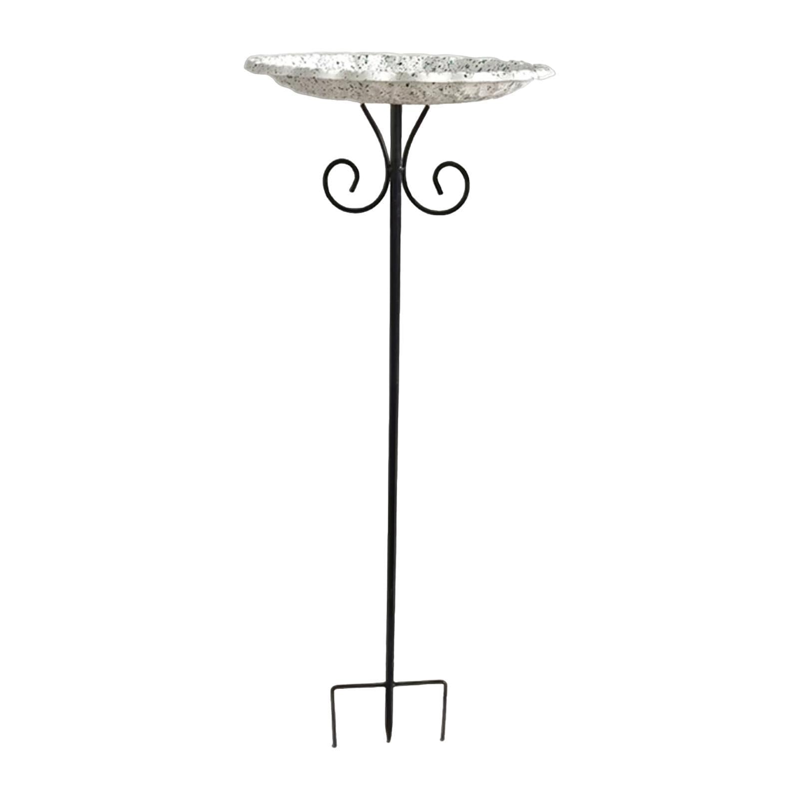 Bird Bath Bowl Decoration Feeding Station Bird Feeder for Porch Lawn Outside Silver-image-25