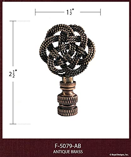 Image of Royal Designs, Inc. Decorative Celtic Knot Lamp Finial, F-5079AB-1, Antique Brass