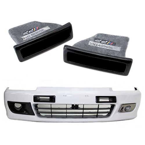 Front Bumper Fiberglass Twin Rectangle Air Duct Vents Fits For Civic EK 99