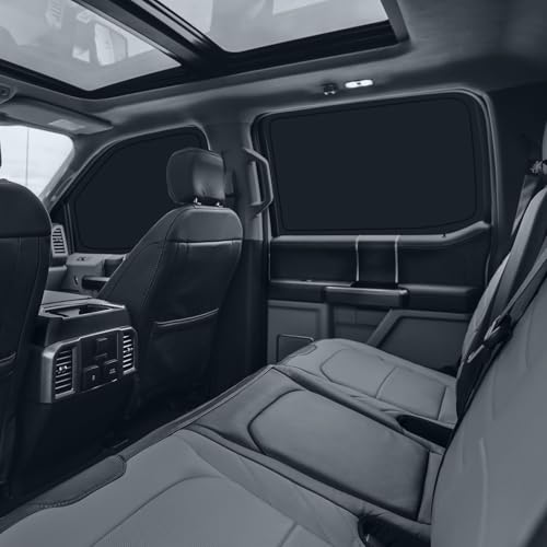 Image of KUST Car Window Shades for Ford F-150 2015-2020 Side Window Covers with Rear Windshield Sun Shade UV Block Privacy Protection F150 Accessories for Camping Blackout 5PCS