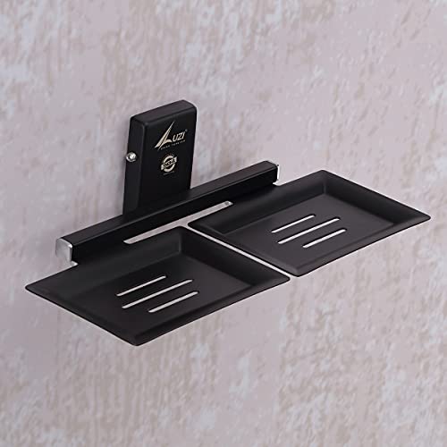Image of LUZI 007 Soap Holder /Double Soap Dish for Bathroom (304 Stainless Steel High Grade Material) (Black Finish)