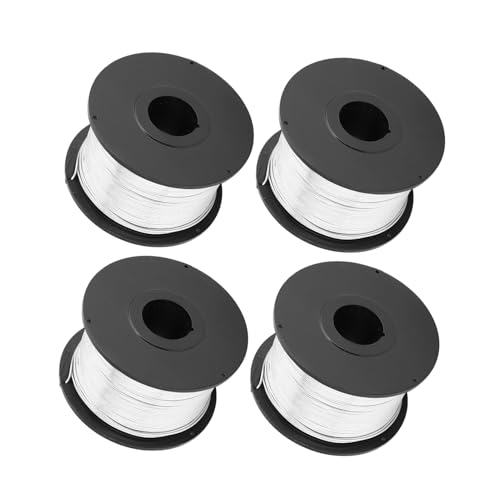 Material de atado con alambre de acero para refuerzo, diámetro 0.8mm, flexible y durable, paquete de 4 rollos de 110m cada uno, reemplazo para máquina automática de atado miniatura 3