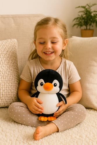 Image of NSA Penguin Soft Toy | Cute & Huggable Plush Stuffed Animal for Kids | Cuddly Cartoon Penguin Plush Doll | Soft Toy for Babys I Birthday Gift & Room Decor Toy (25 cm, Black & White)