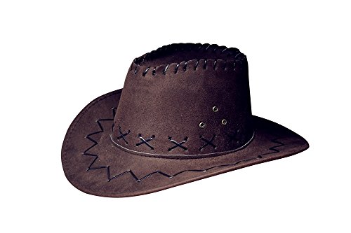 Chapeau de cowgirl western pour adultes et enfants - Marron - Taille unique Cover