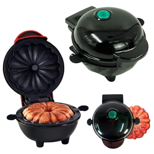 Mini Máquina de Fazer Bolo Elétrica 110v Antiaderente Portátil Automática Assa Rápido (Preta)