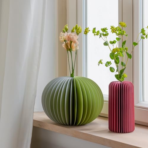 Jarrón de papel Yuki Sage REMEMBER decorativo plegable e impermeable de 18 cm para mesa de salón 3