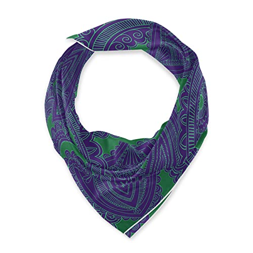 susiyo Blue and Green Seamless Large Square Scarves Silk Scarf Kerchief Hair Scarves Neckerchief Headscarves Bandanas Shawl Wraps for Women 35 x 35 inches