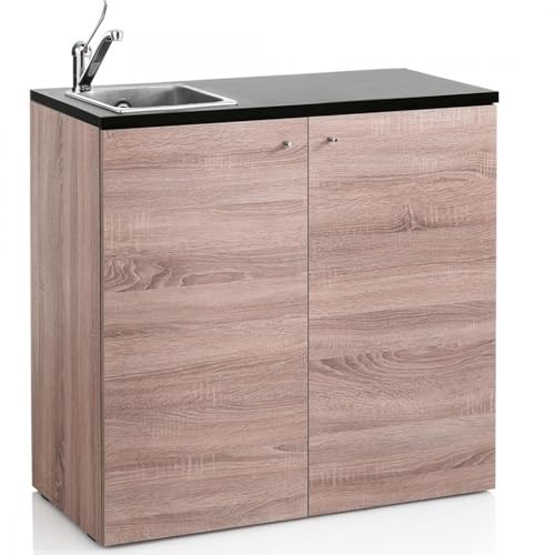 XanitaliaPro Mueble de servicio con lavabo para peluquería y centro de estética Rover-Wengué
