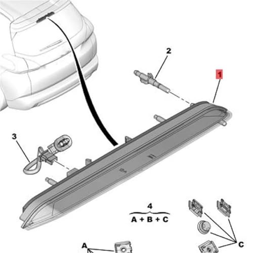 Feu arrière LED pour Citroën C4 Picasso II 2013- 6351LX 9600412680