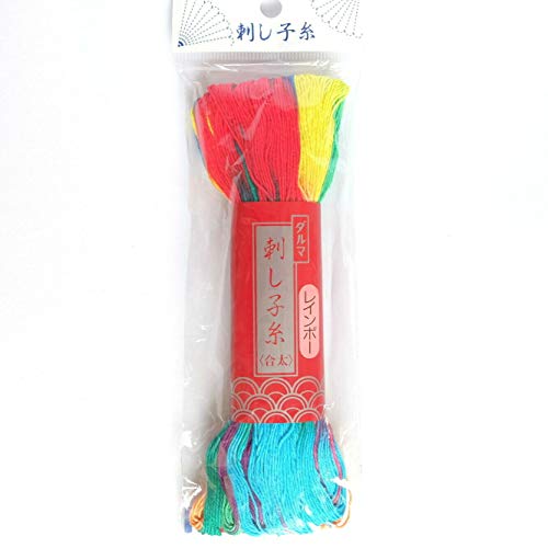Image of Dharma 01-2112 Sashiko Thread, Rainbow 328.4 ft (100 m) col.101 Colorful