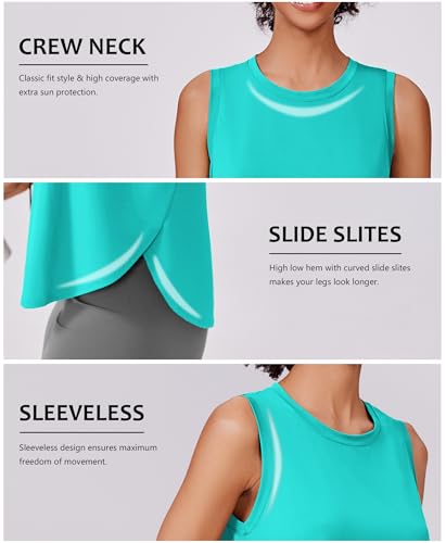 Image of PINSPARK Workout Tank Tops Woman Ice Silk UPF 50+ Athletic Yoga Shirts
