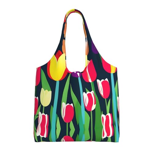 Sac fourre-tout toile tulipes fini les sacs plastiques