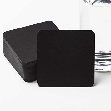 2.75" x 2.75" Square Black Blank Cards - Thick Card Stock Paper for Memo, Business, DIY Gift