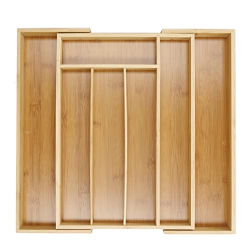 Copco Basics - Bandeja expandible de bambú Natural, Organizador para Cubiertos, estacionarios y más, 35,5 x 25,4 cm - 38 x 5 cm Cover