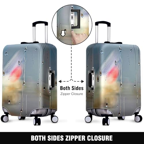Travel Luggage Cover Suitcase Protector Scratch-Resistant Fit Not Included Suitcase Water Droplets On Glass M-22-24in2