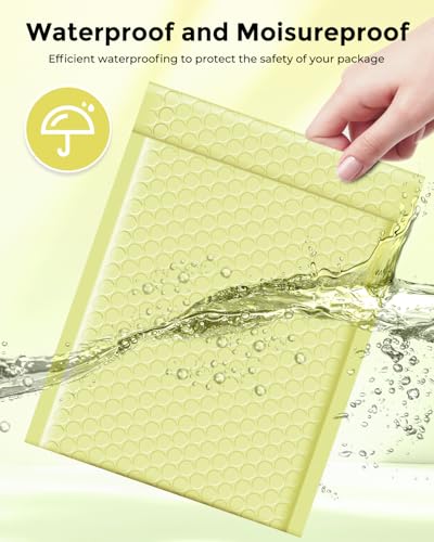 Image of Metronic Bubble Mailers 6x10 inch 100 Pack Pale Yellow Self-Seal Padded Mailers | Usable Size 6x9 inch Waterproof Padded Envelopes Bubble Envelopes for Small Business Shipping Envelopes for Mailing Jewelry #0