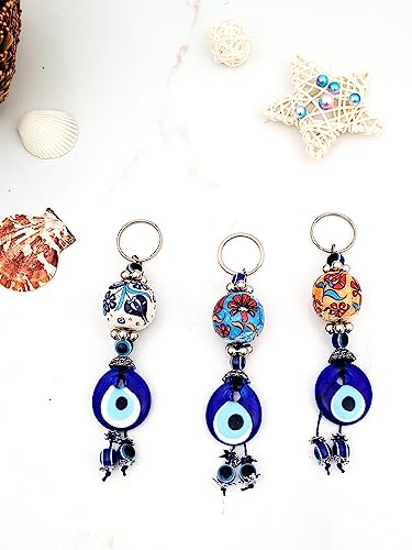 Erbulus Turkish Evil Eye Keychain Set Of 3 - Turkish Gifts - Evil Eye Keychains For Car Keys, Evil Eye Key Chains Women And Men #TOP3