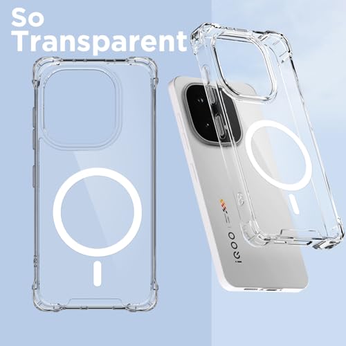 Image of Amazon Basics Back Cover for iQOO 15 5G Mag-Safe Shockproof PC + TPU Protective Case Magnetic Support Bumper Case (Transparent Mag-Safe)