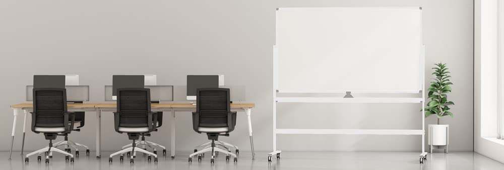 Vivol Lavagna bianca su rotelle, 100 x 150 cm, bianca – double face e magnetica, 3 diverse misure
