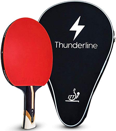 Thunderline 6 Star Premium Ping Pong Paddle - Bonus Professional Case - Advanced Table Tennis Racket - ITTF Approved Rubber