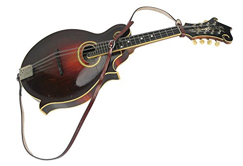Walker & Williams M-41 Chestnut Brown Leather Mandolin Strap For A Or F Types #TOP2