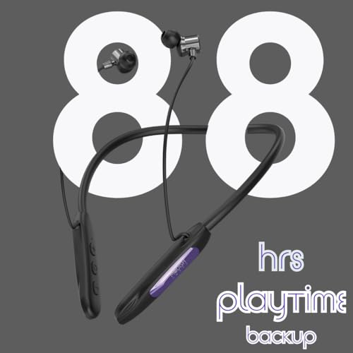 Image of ModishOmbre Mustang Neckband | 88Hrs Playback | 13mm Driver | 50ms Low Latency | Vibration Mode | Metal Ear-Shell | Hall Switch | 400Hr Standby | Long Battery Life | Secure Connection (Black)