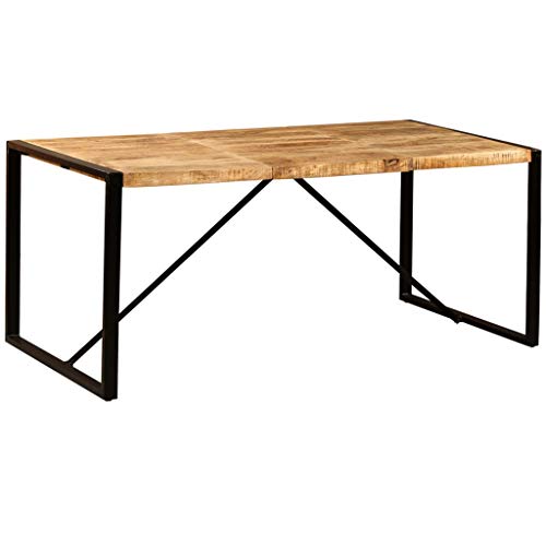 vidaXL Mesa Comedor 180 cm Madera Mango Mueble Mobiliario Cena Cocina Auxiliar