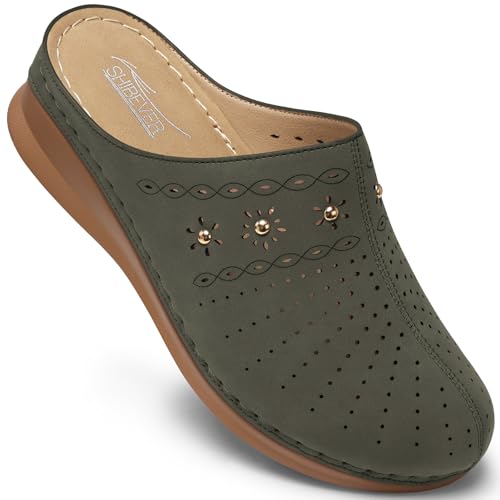 Image of SHIBEVER Clogs for Women Mules Comfortable: Slip On Closed Toe Casual Shoes | Cushioned Footbed All-Day Comfort Non Slip Platform Dress Shoes Breathable Upper for Walking Work Business Office Travel
