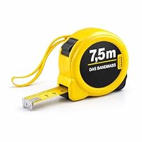 Bandmaß 7.5 Meter mit Halterung - robustes Maßband & Bandmass zum präzisen Messen mit Feststeller - Rollmassband & Massband mit Aufrollsystem (7.5m) – Ansicht 1