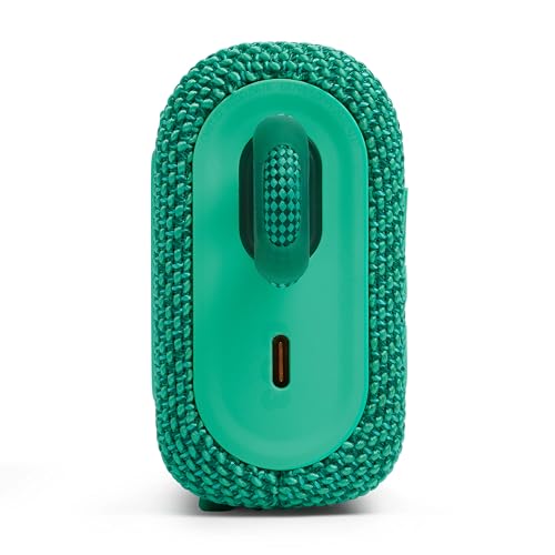 Image of JBL GO 3 Eco - Small Bluetooth Box in green with recycled material - waterproof, portable speaker - up to 5 hours playback time with a single battery charge